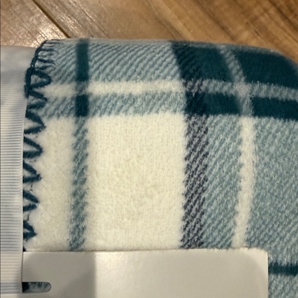 Laura Ashley Blue Floral and Plaid Reversible Plush Throw Blanket - Picture 6 of 9